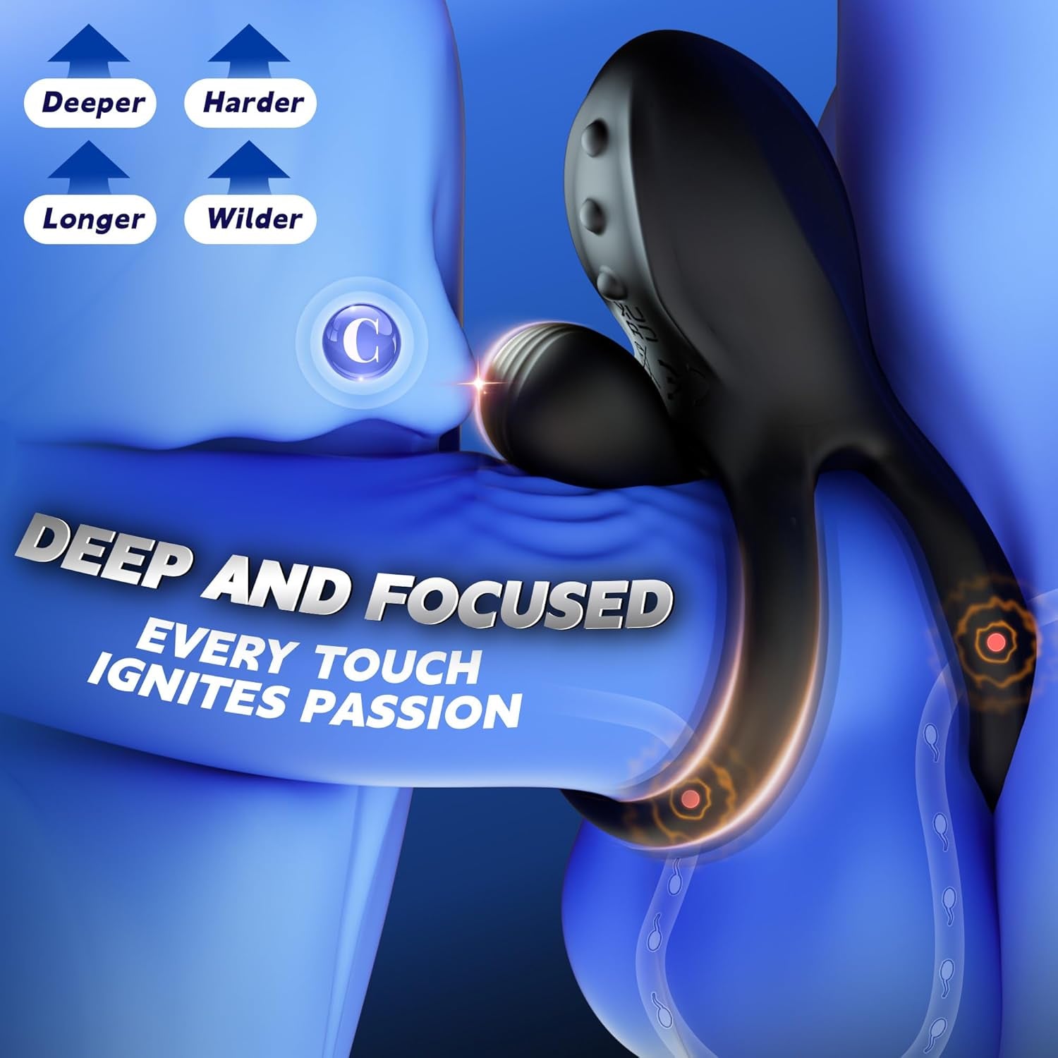 TriPulseX 3 Motor Cock Ring Clit Perineum Stimulator Remote
