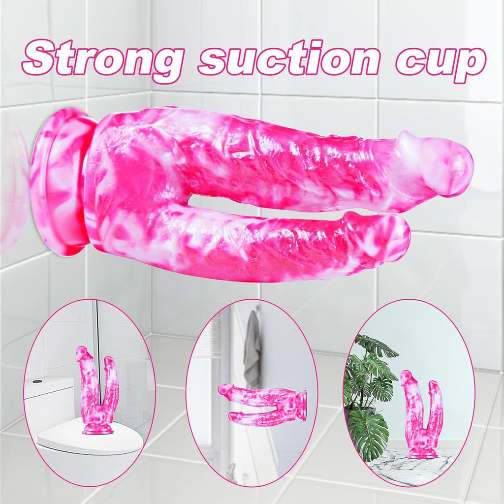 SweetDual 8” Double-Ended Dildo Suction Cup Silicone Toy