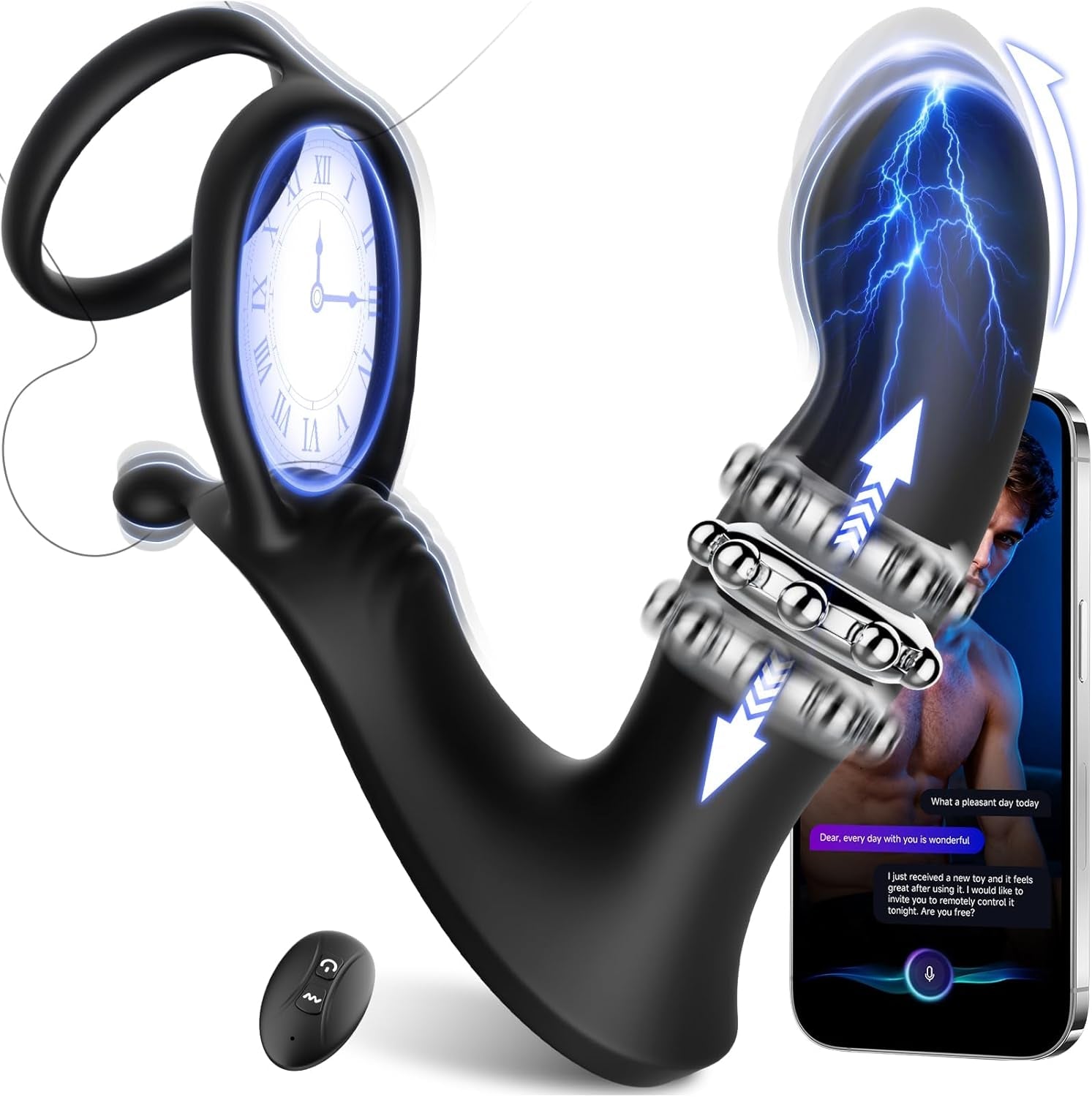 CoreSlide Prostate Massager Cock Ring 9 Modes Thrusting