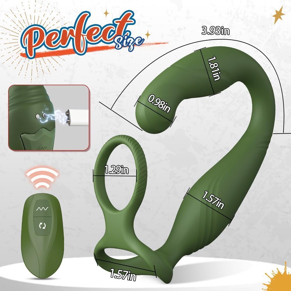 RotateCoreX Rotating Prostate Massager Cock Ring 10 Modes Remote