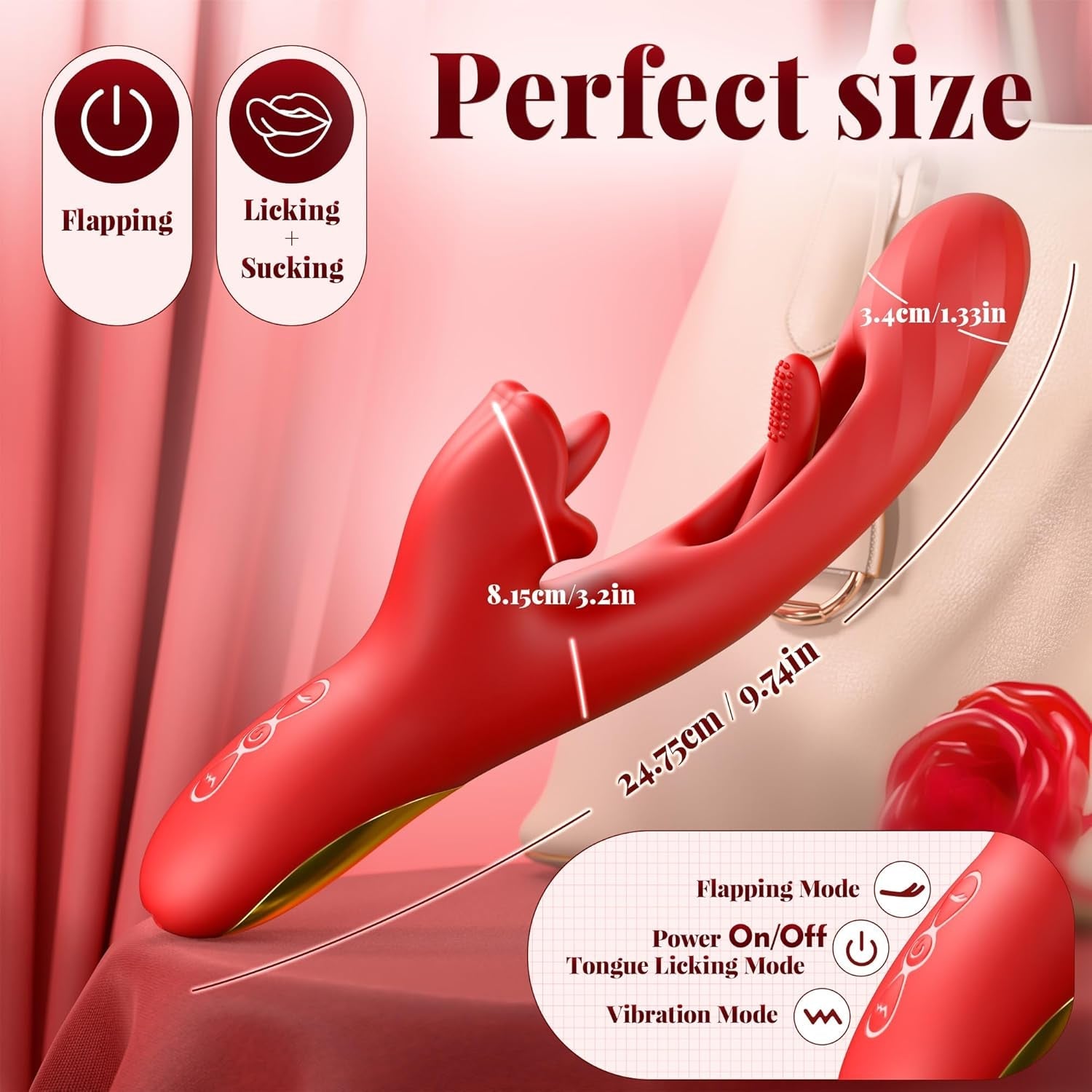 ElyraCore 3-in-1 Tongue Thrust Vibrator G-Spot 7 Modes