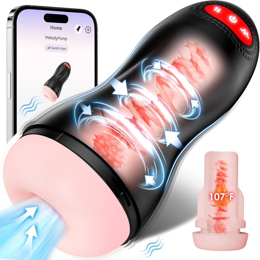 StormHeat APP Heating Male Masturbator Suction Pump 10 Vibration 9 Suction