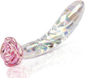 RoseGlass 7.2” Glass Dildo Rainbow G-Spot Anal Plug