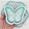 Checkered Turquoise Butterfly Freshie Mold