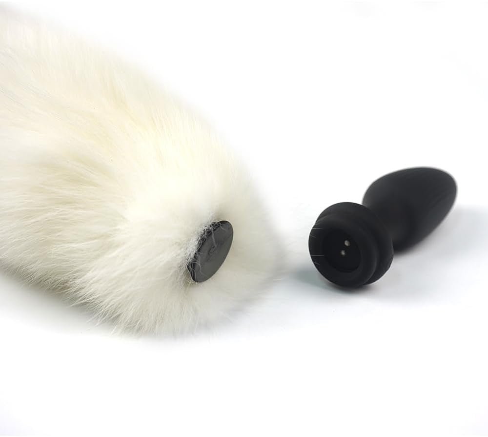 NightPulse Black Fox Tail Remote Vibrating Anal Plug