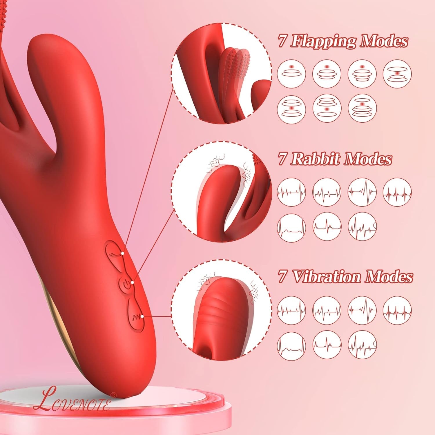FlexiPulseX 3-in-1 Rabbit Vibrator 7 Flapping Modes Waterproof