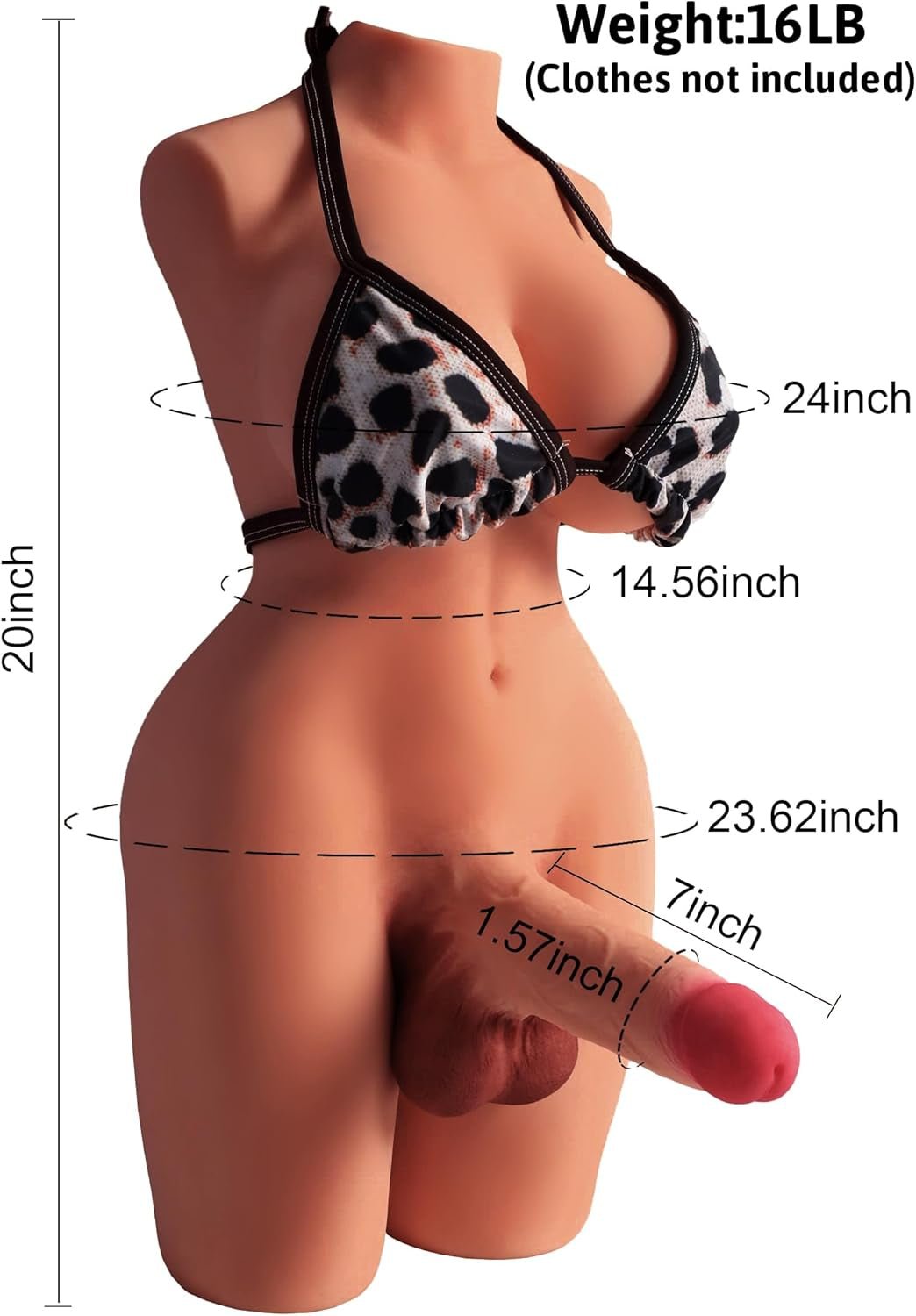 FlexoraX 3-in-1 Trans Sex Doll Torso Flexible Dildo
