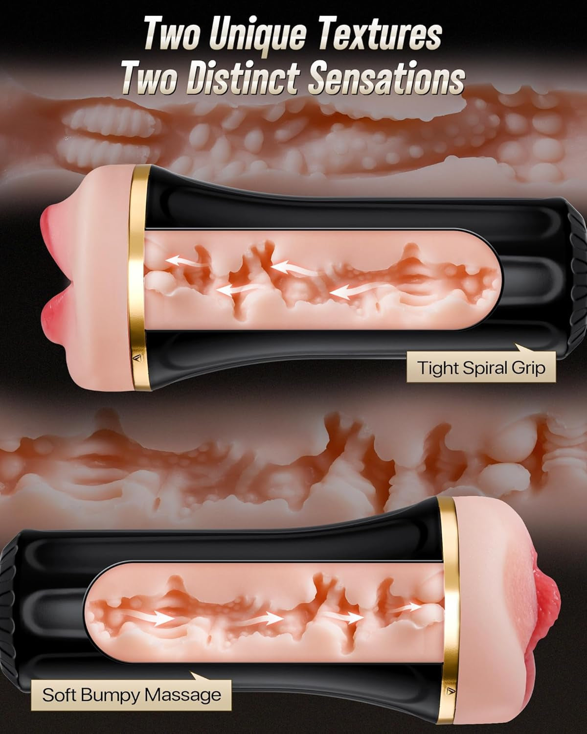 DuoGrip Dual Sleeve Pocket Pussy 7.5" Manual Stroker