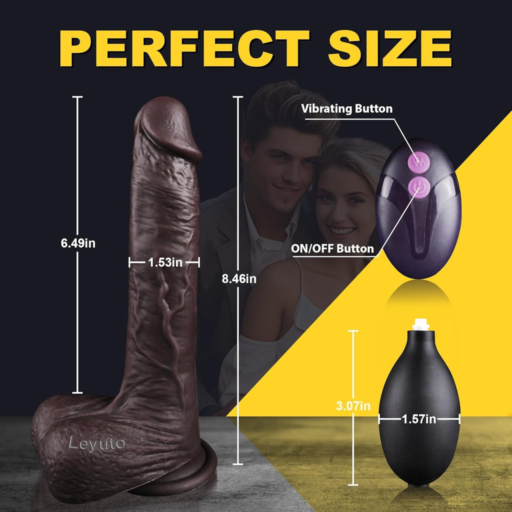 VibeJet 8.4” Squirting Vibrating Dildo 7 Modes Suction