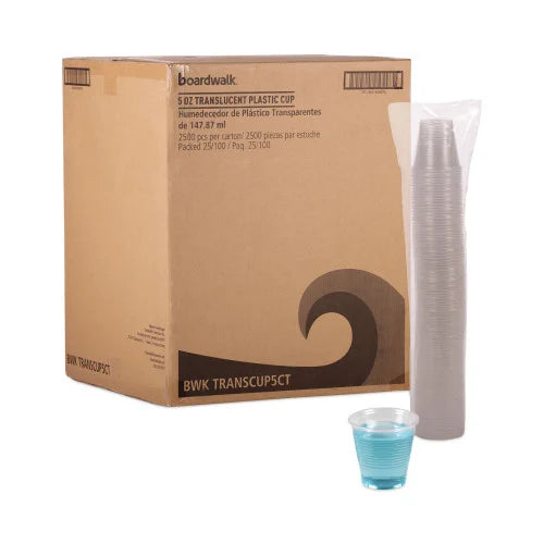 Boardwalk® Clear Plastic 5 oz. Drinking Cups, 2,500 Cups (BWKTRANSCUP5CT)