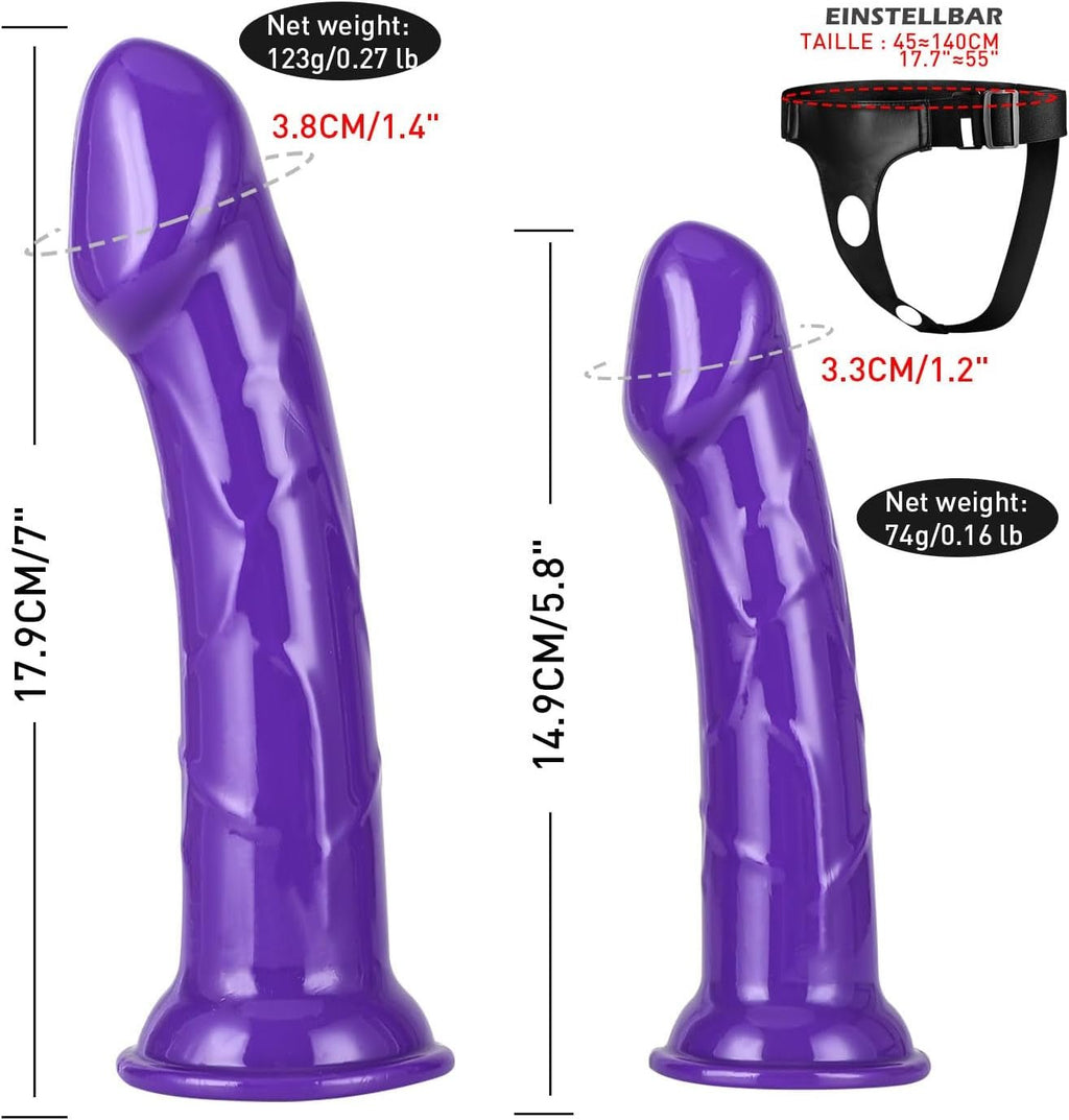 AmoraX Double Strap-On Dildo Harness Purple