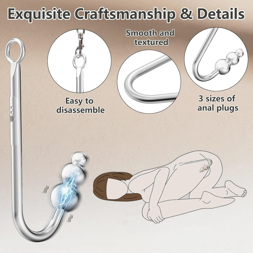 VibeBound Vibrating Anal Hook Neck Wrist Bondage