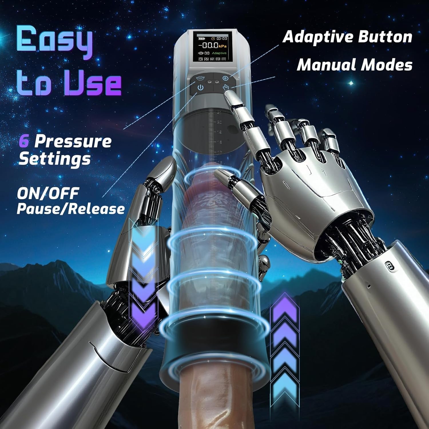 AdaptiX Penis Pump 6 Modes Adaptive LCD