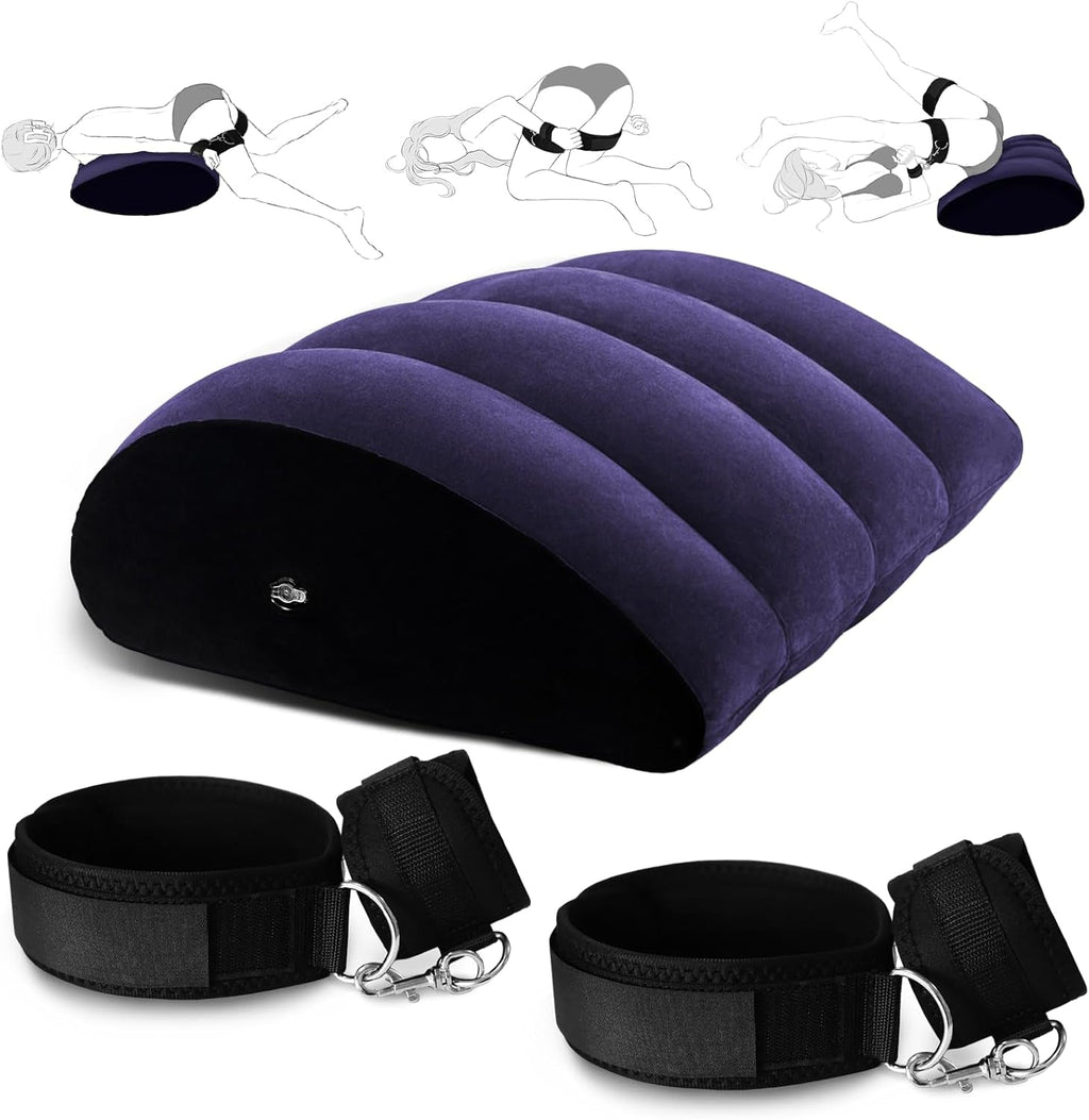 ArcBond Inflatable BDSM Arc Sex Pillow with Cuffs Set