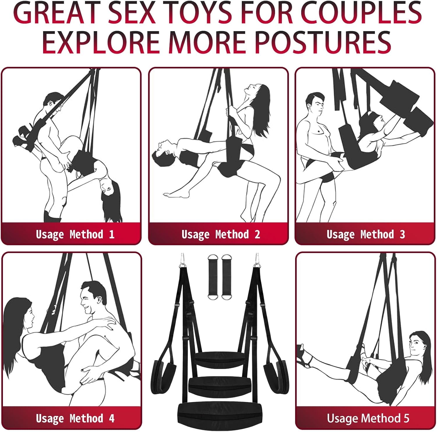 VelvetBond BDSM Door Sex Swing 800lb Cushioned