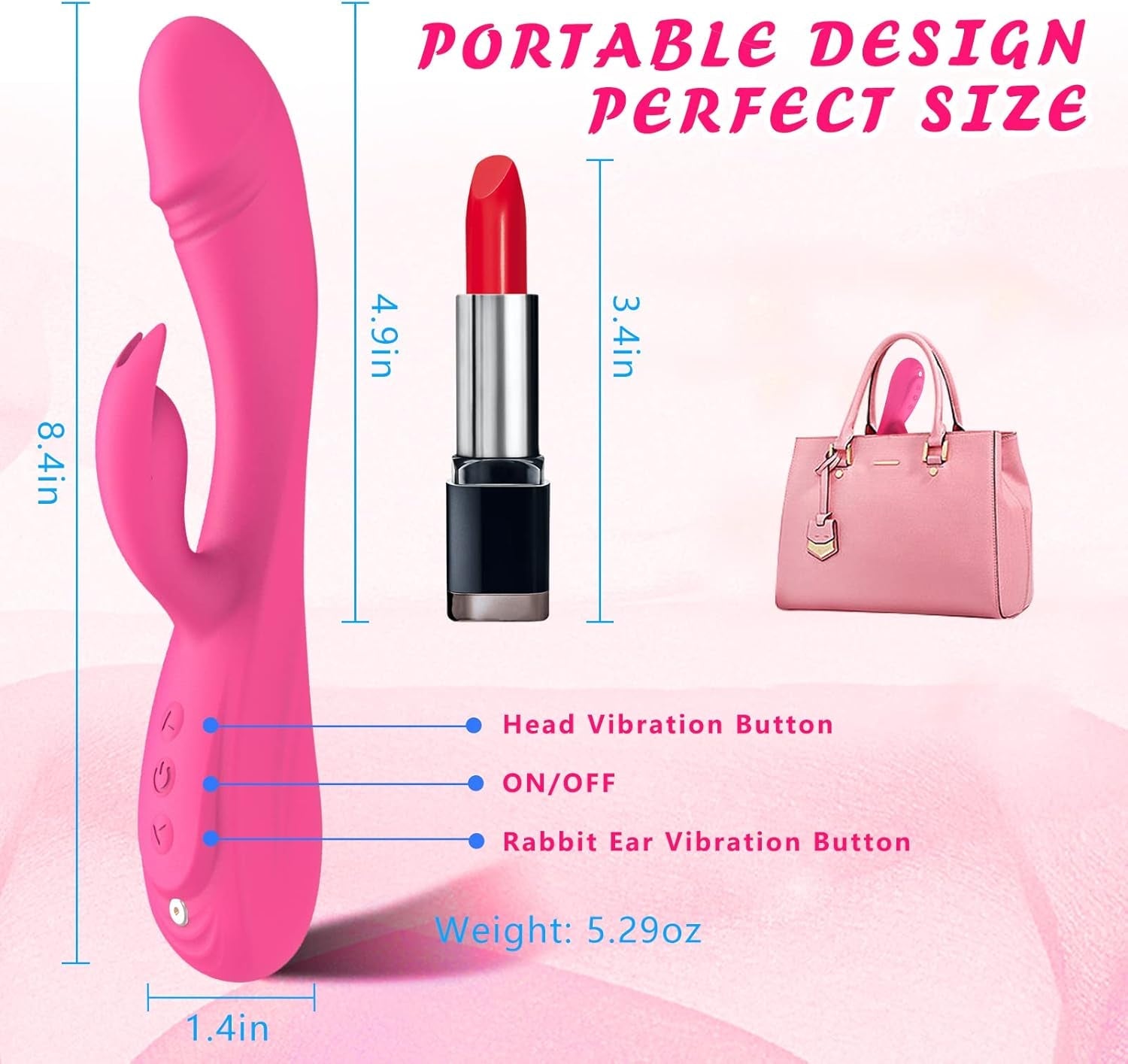 VeloraX Rabbit Vibrator 49 Modes Waterproof Silicone USB