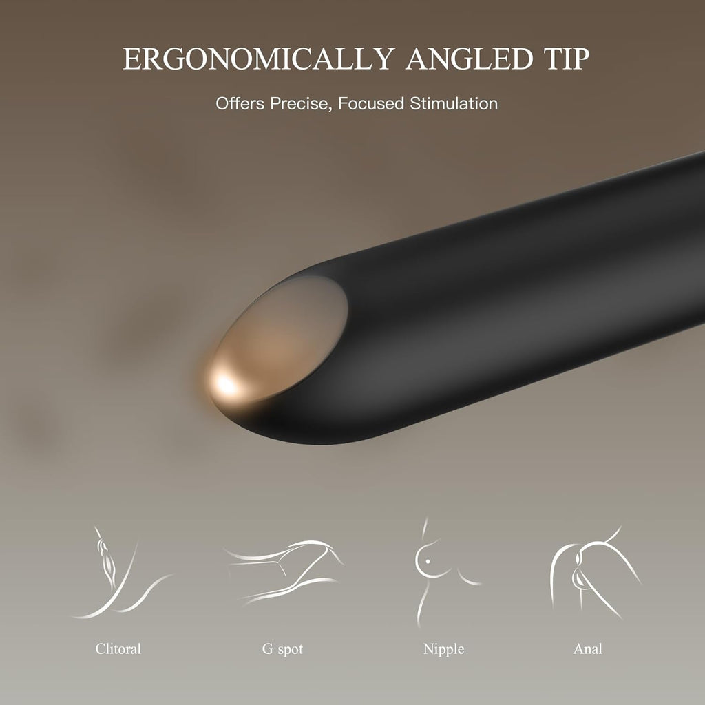 EdgePoint Bullet Vibrator Angled Tip 10 Modes Waterproof USB