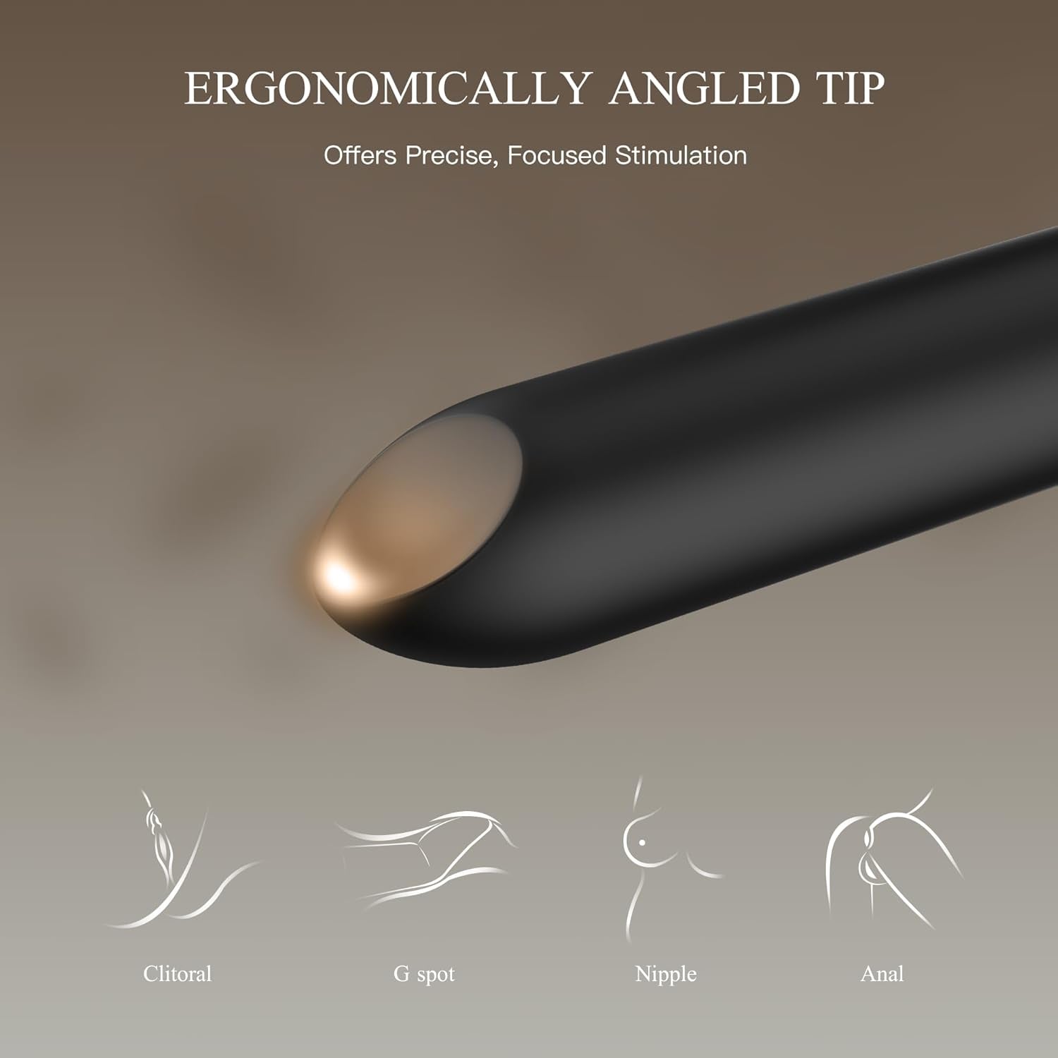 EdgePoint Bullet Vibrator Angled Tip 10 Modes Waterproof USB
