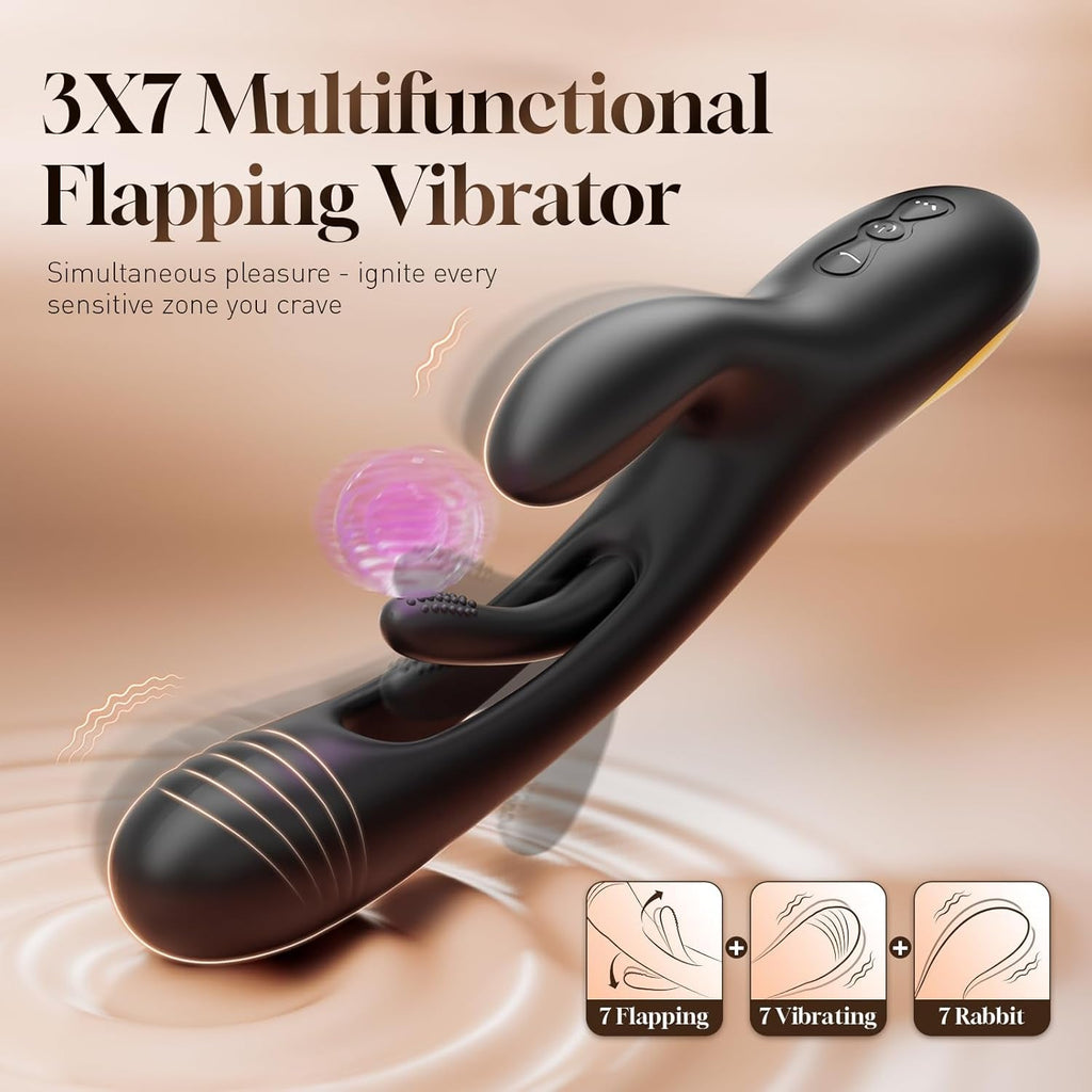 NoirPulse Rabbit Vibrator 14 Modes Flapping Waterproof