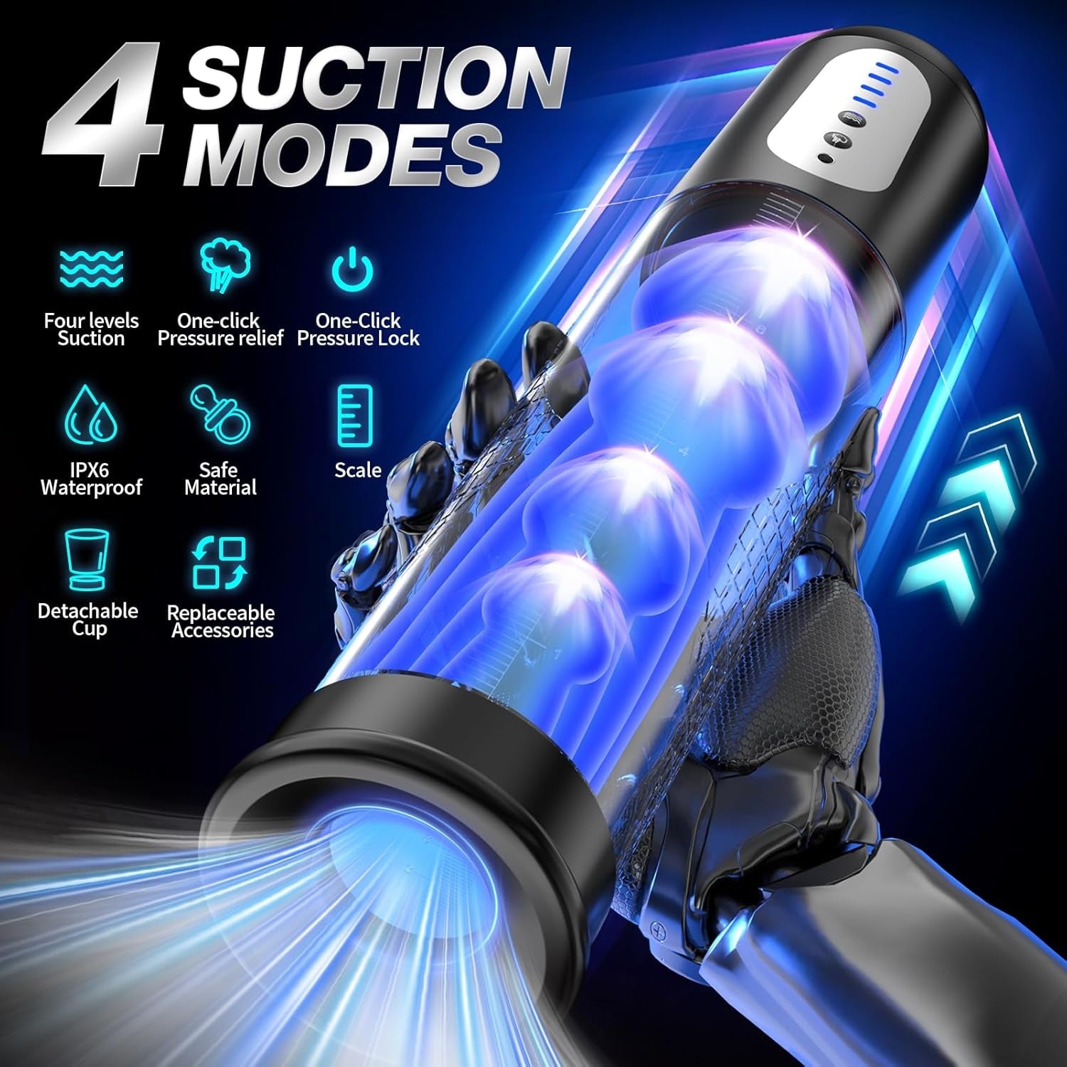 PowerScale Electric Penis Pump with Display & 4 Modes