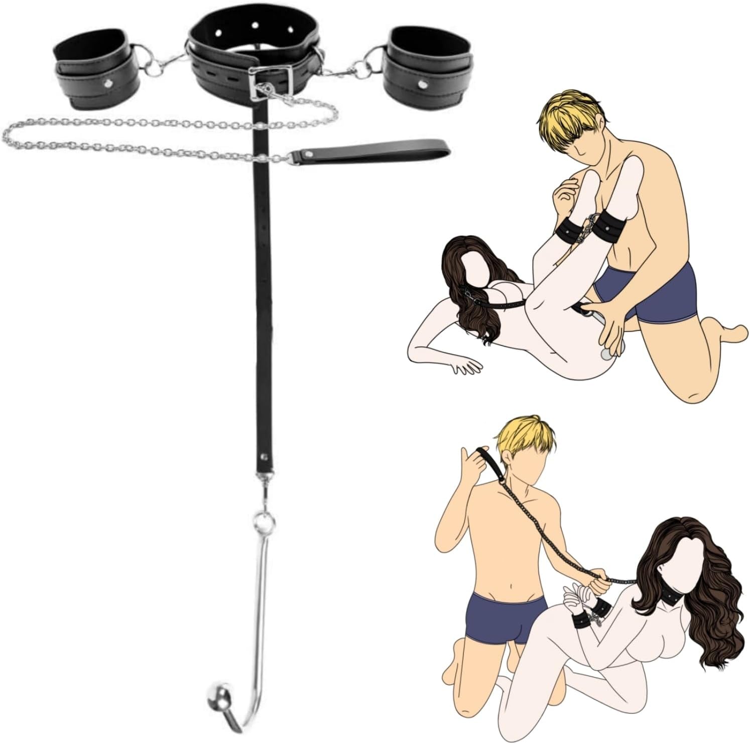 CommandHook Anal Hook Bondage Kit with Collar & Cuffs