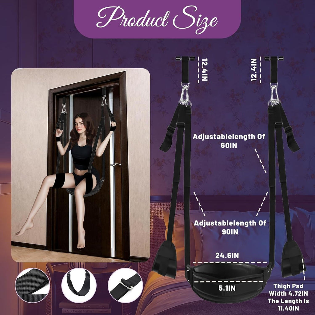 AetherLift Adjustable Door Sex Swing with Restraints