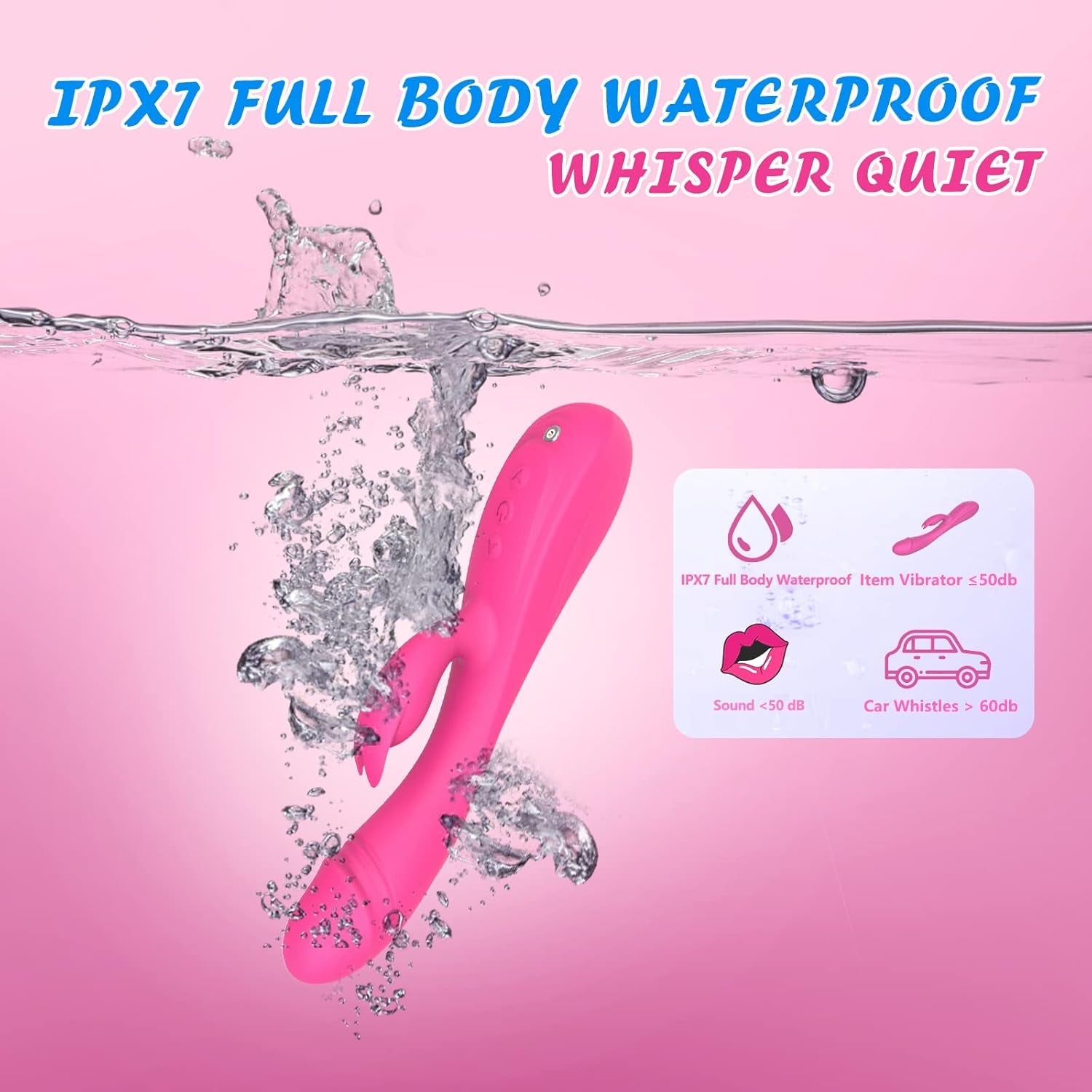 VeloraX Rabbit Vibrator 49 Modes Waterproof Silicone USB