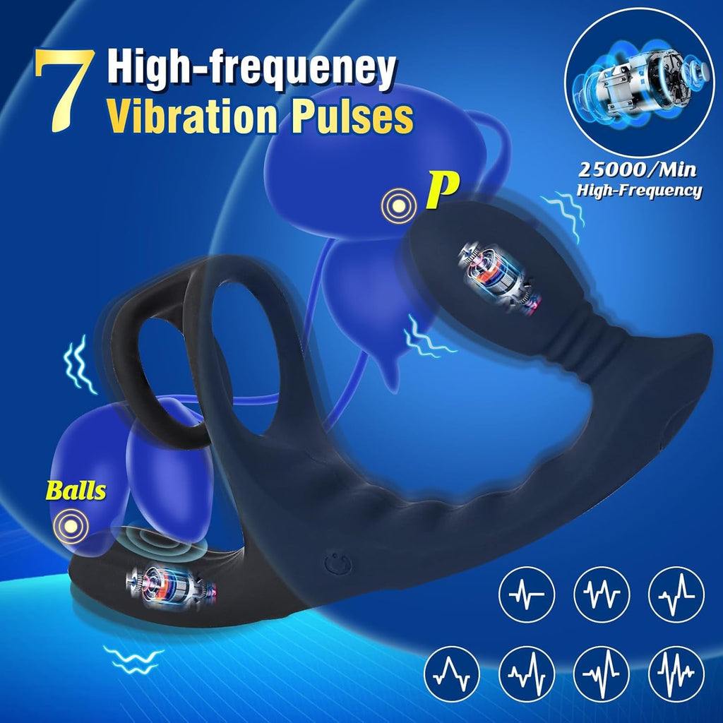 PulseCoreX Prostate Massager Cock Ring 7 Modes Remote Waterproof