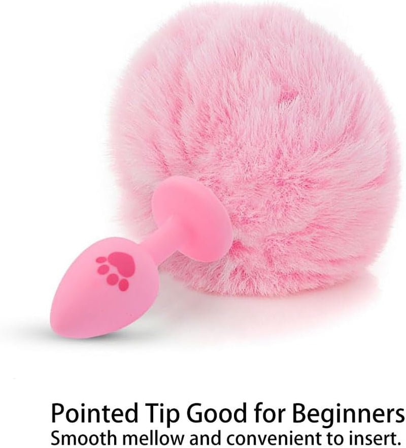 BlushBunny Pink Bunny Tail Silicone Butt Plug