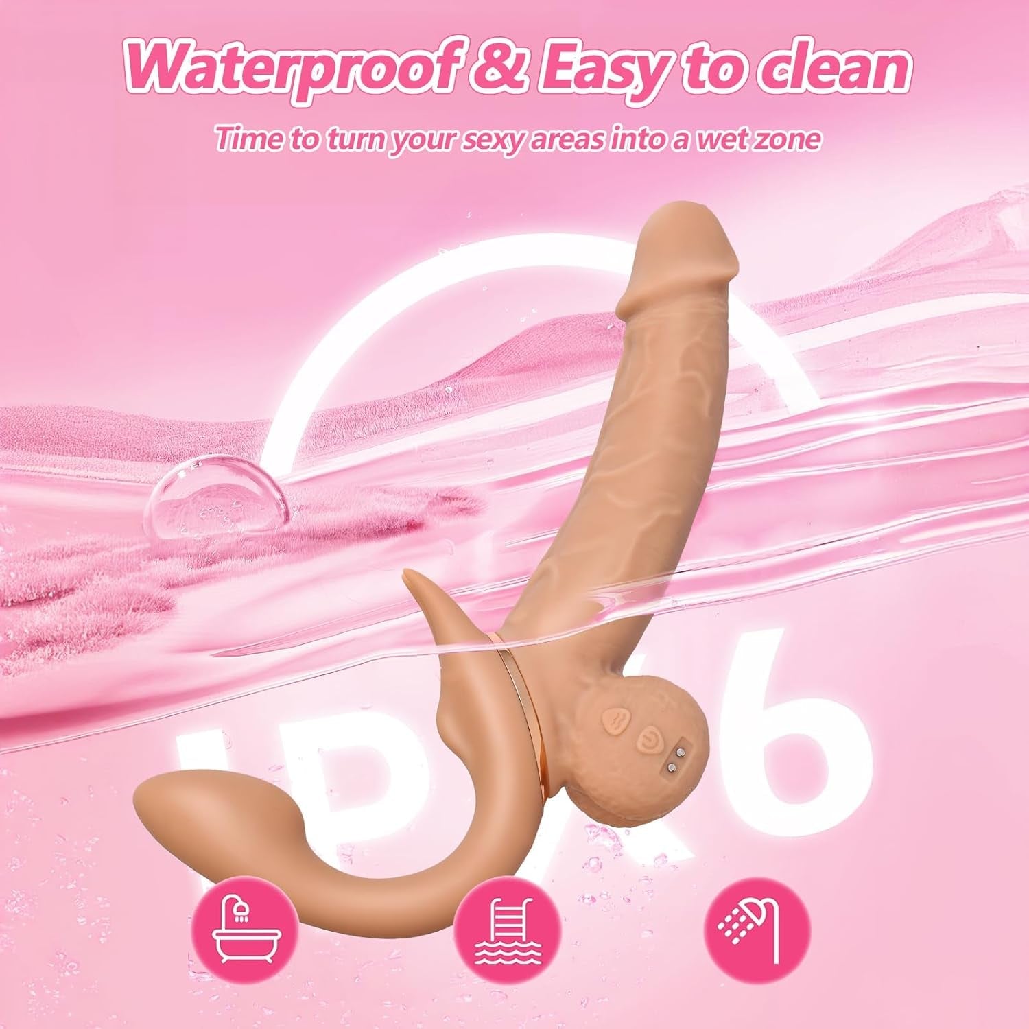 FlexRide Strapless Strap On Thrusting Vibrator