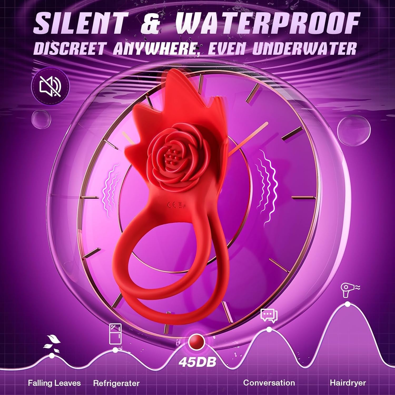 PetalSync Rose AI Cock Ring Clit Stimulator App Control 9 Modes