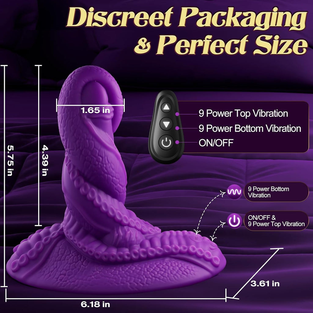 TentaclePulse Tentacle Ride-On Dildo 9x9 Vibration Remote