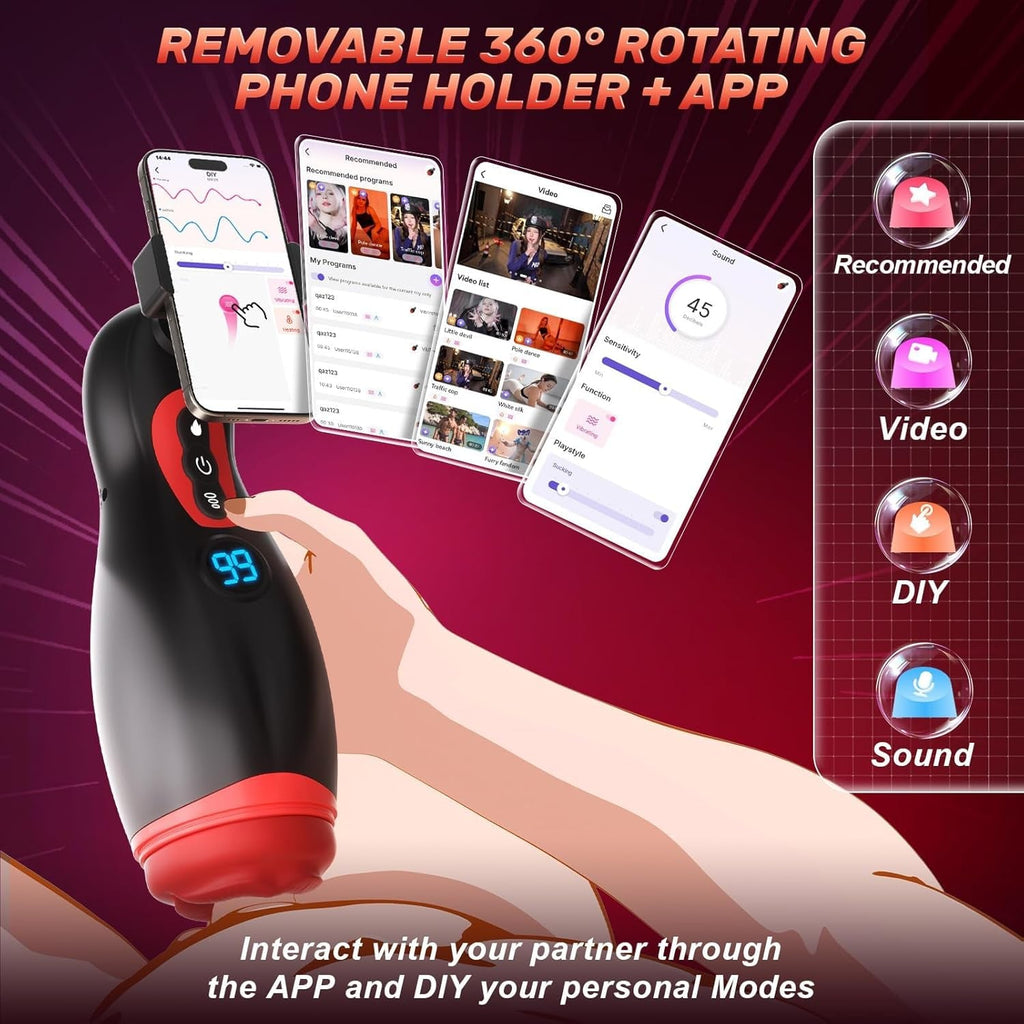 PulseDock APP Heating Male Masturbator with Suction & Vibration