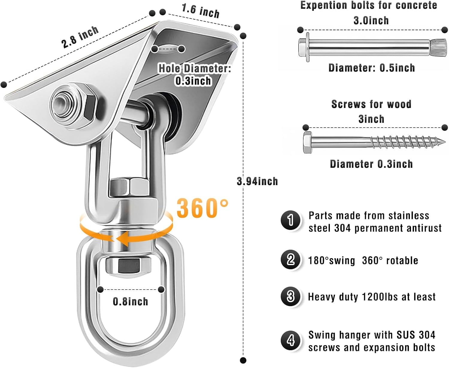 OrbitComfort 360° Adjustable Rotating Sex Swing