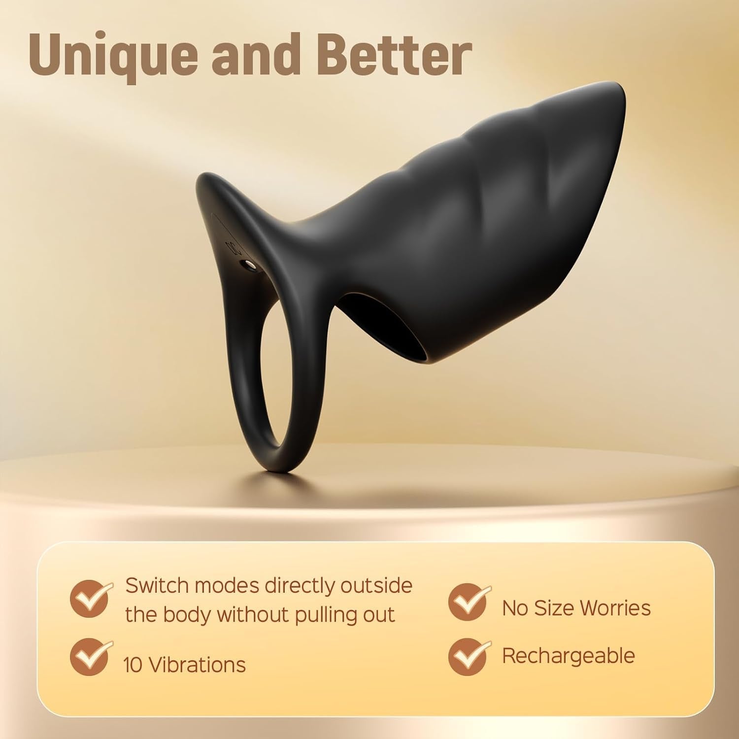 VoltRing Vibrating Cock Ring Sleeve 10 Modes Rechargeable