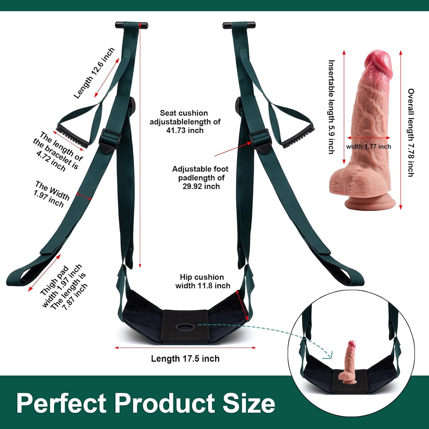 DuoLuxe Premium Door Sex Swing with Dildo & Seat