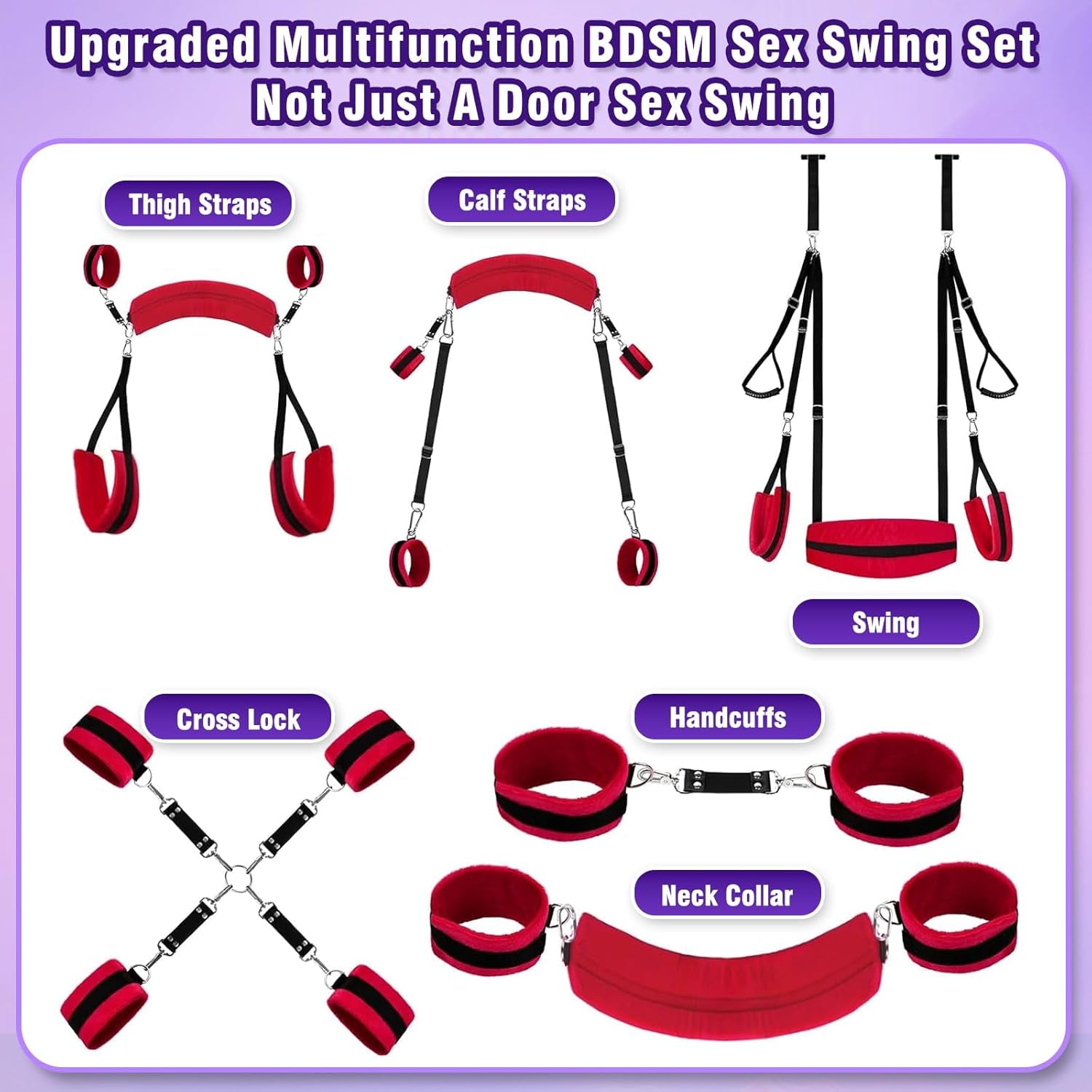 BondaraX BDSM Door Sex Swing Restraint Kit 300lb
