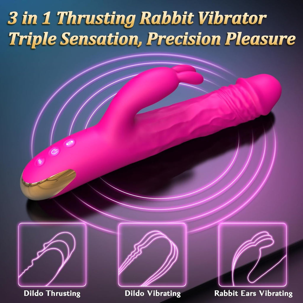 BlushCore Thrusting Rabbit Vibrator 5 Thrust 10 Modes Waterproof