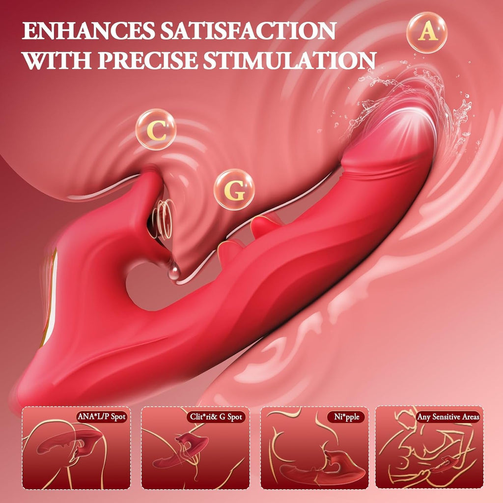 ZenvyX  Thrusting Rabbit Licking Vibrator 4-in-1 10 Modes G-Spot