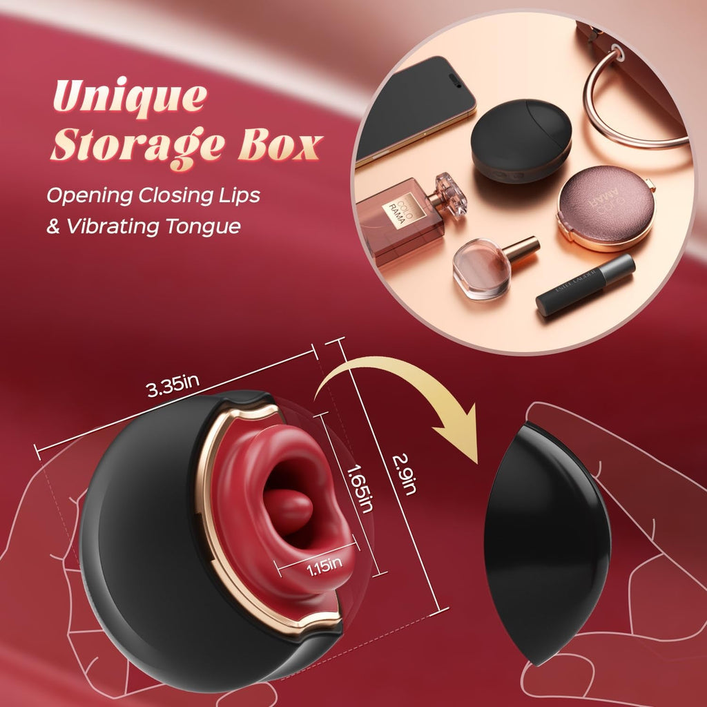 ElyraLuxe Rose Tongue Vibrator 3-in-1 10 Modes Clit Toy