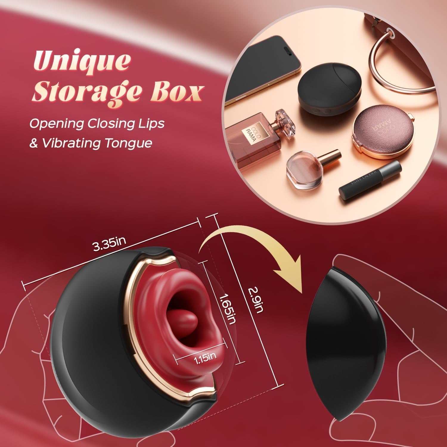 ElyraLuxe Rose Tongue Vibrator 3-in-1 10 Modes Clit Toy