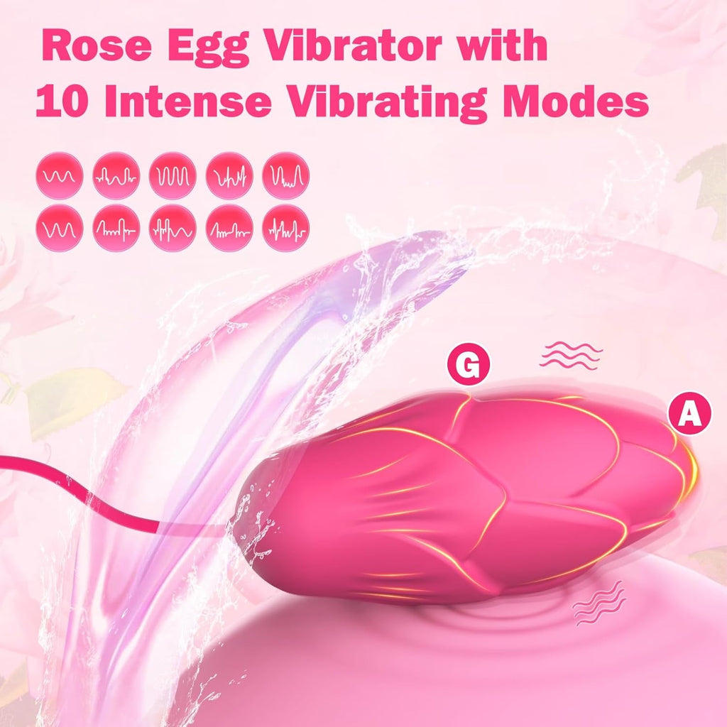 VelouraBloomX Nipple Clamps + Egg Vibrator 10 Modes Set