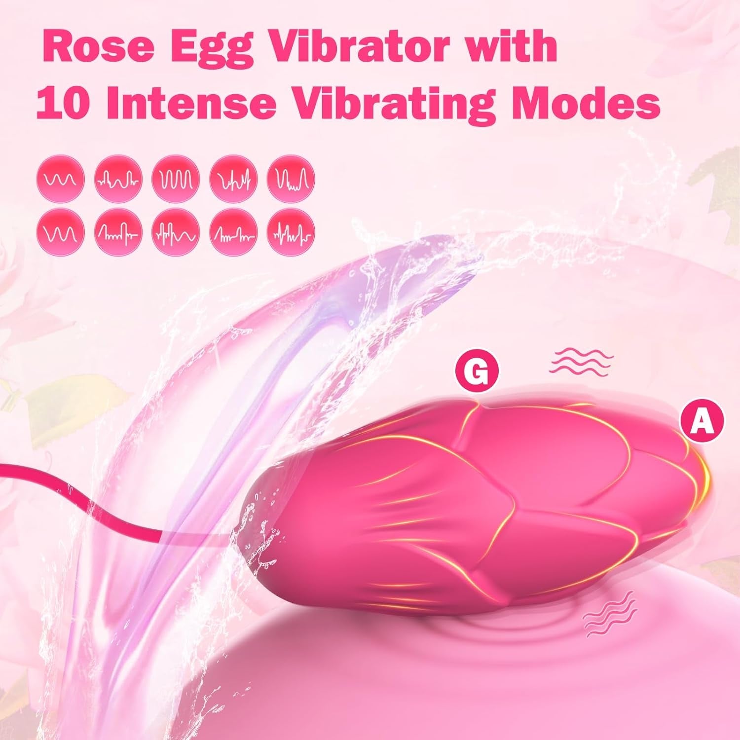 VelouraBloomX Nipple Clamps + Egg Vibrator 10 Modes Set