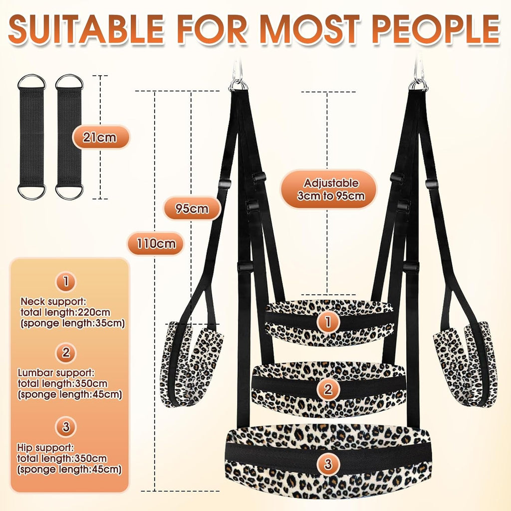 WildLuxe Leopard Print Door Sex Swing 400lb