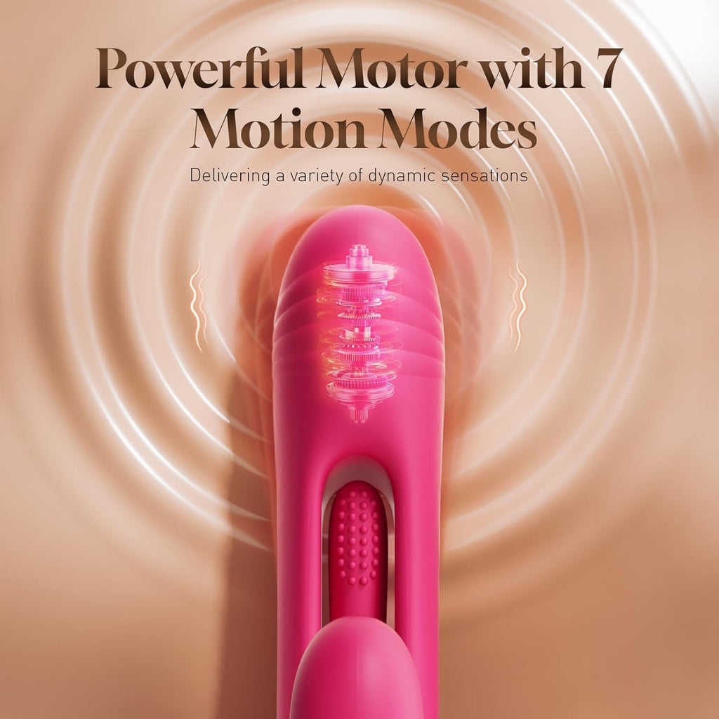 RosePulseX Rabbit Vibrator 14 Modes Flapping Tongue Waterproof