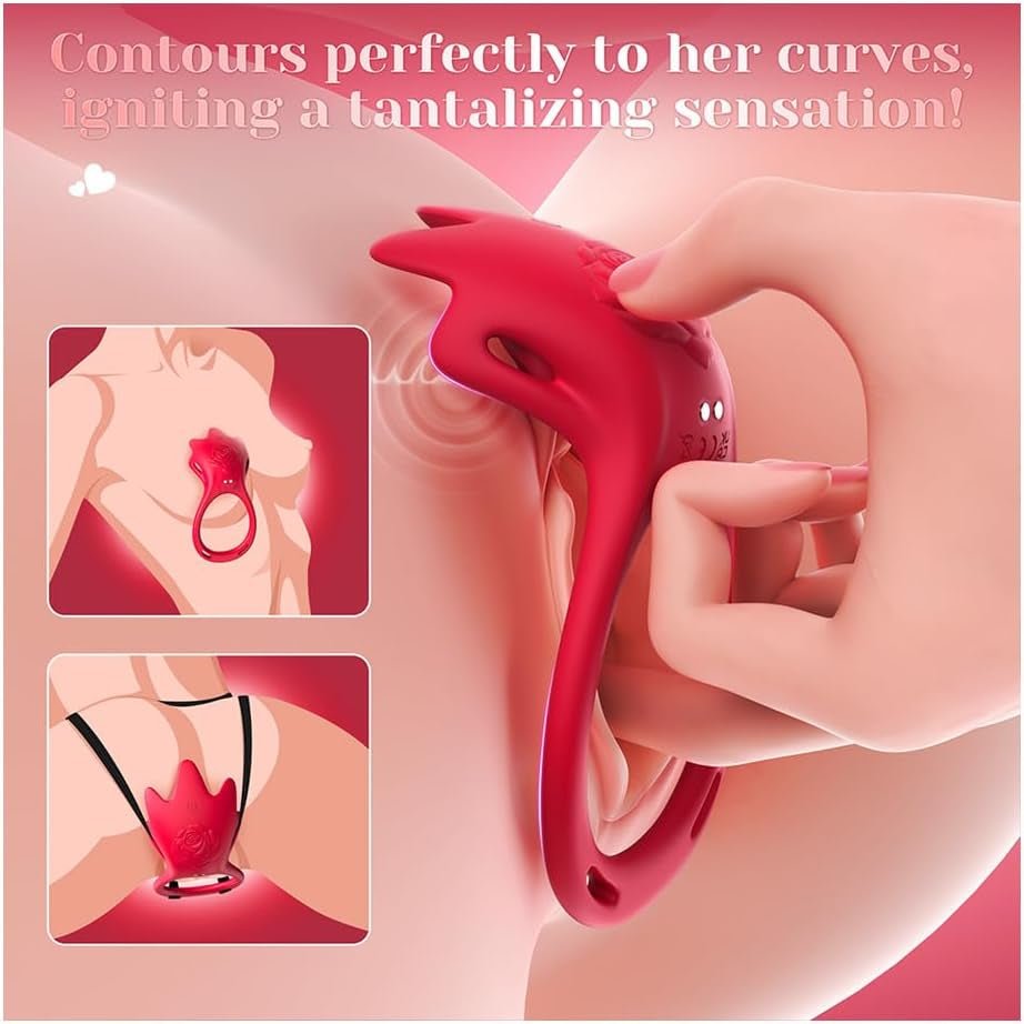 PetalDrive Rose Cock Ring Clit Stimulator App Control