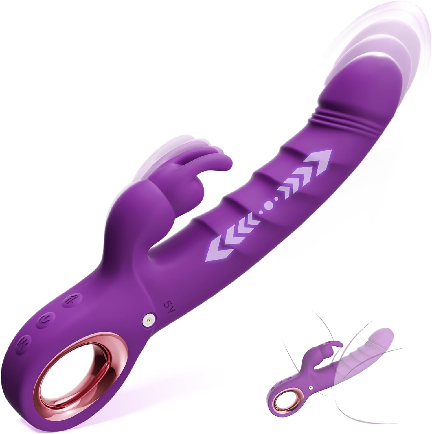 VelourRose Rose Thrusting Rabbit Vibrator 7 Modes Waterproof
