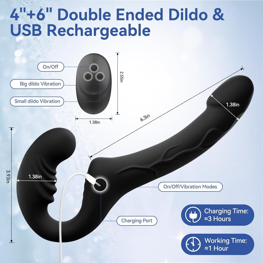 EchoRide Strapless Strap On Vibrator Remote Control