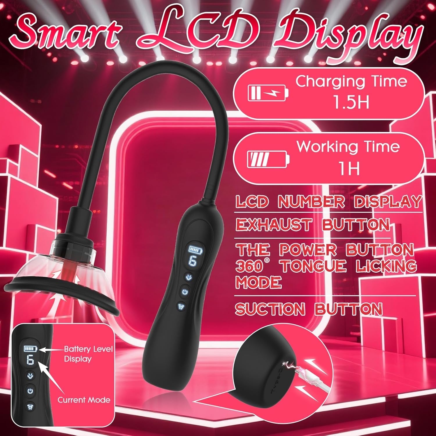 LuxePulse Electric Pussy Pump 6 Suction 9 Modes