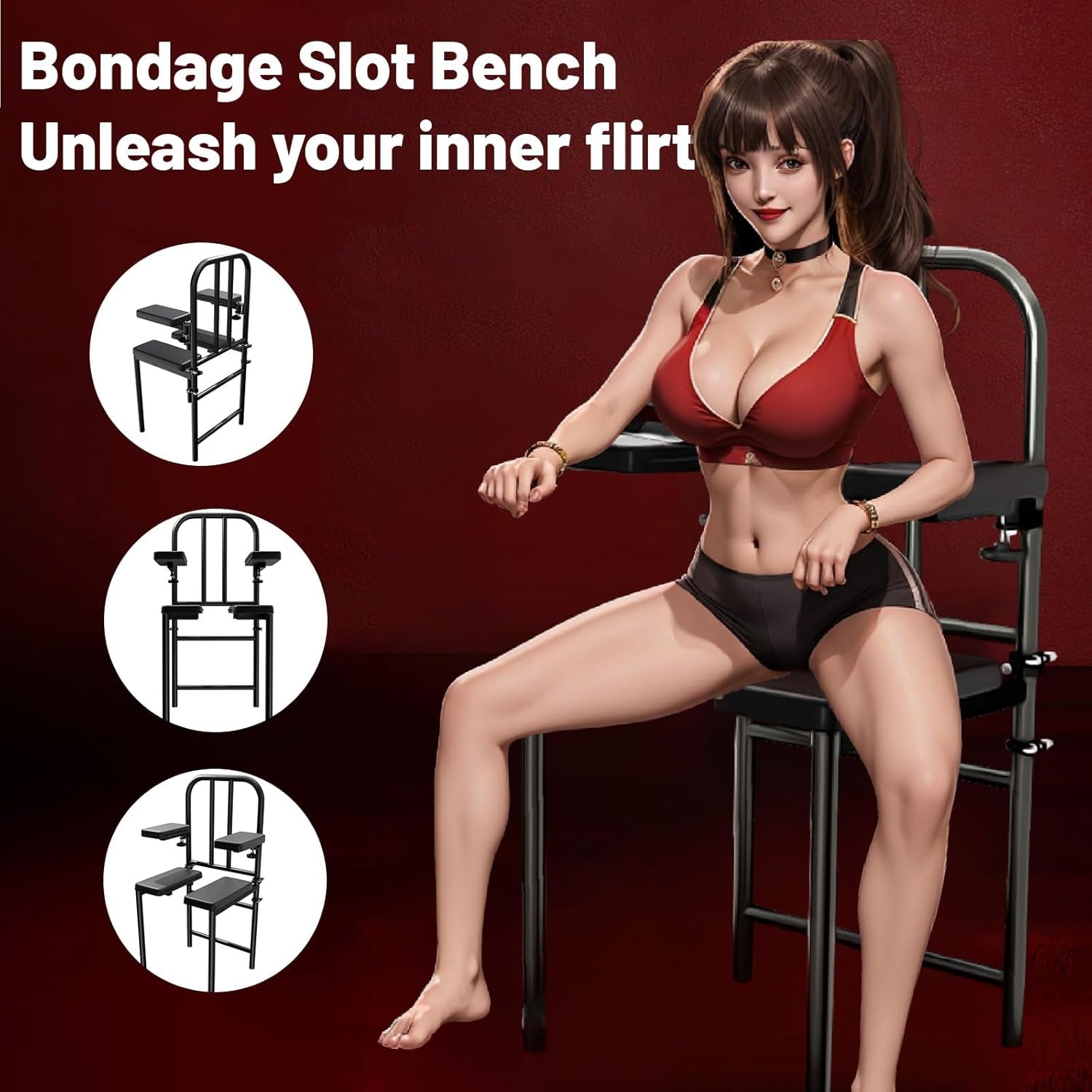 DominusBond Adjustable BDSM Sex Chair with Restraints
